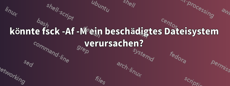 könnte fsck -Af -M ein beschädigtes Dateisystem verursachen?