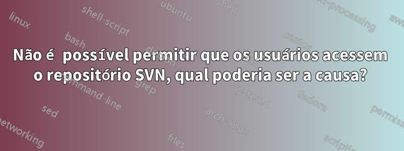 Não é possível permitir que os usuários acessem o repositório SVN, qual poderia ser a causa?