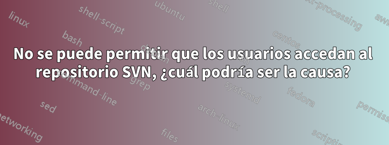 No se puede permitir que los usuarios accedan al repositorio SVN, ¿cuál podría ser la causa?