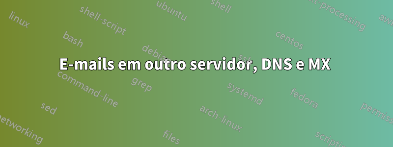 E-mails em outro servidor, DNS e MX