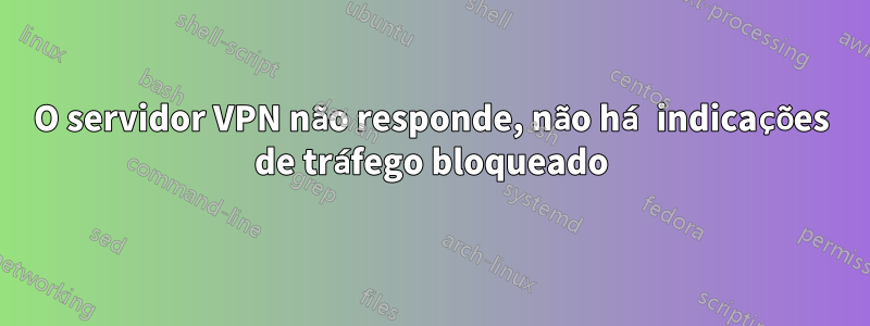 O servidor VPN não responde, não há indicações de tráfego bloqueado
