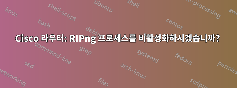 Cisco 라우터: RIPng 프로세스를 비활성화하시겠습니까?