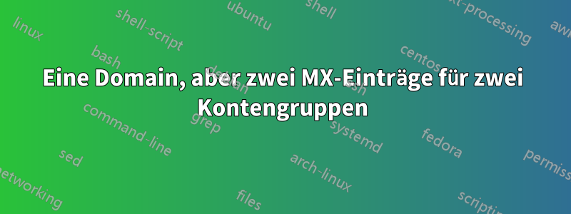 Eine Domain, aber zwei MX-Einträge für zwei Kontengruppen