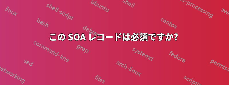 この SOA レコードは必須ですか?