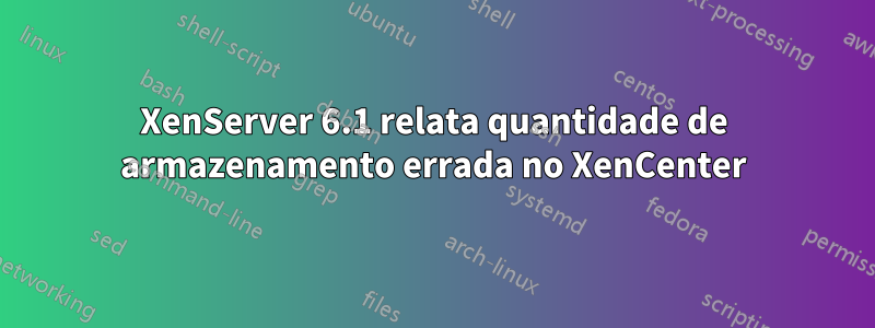 XenServer 6.1 relata quantidade de armazenamento errada no XenCenter