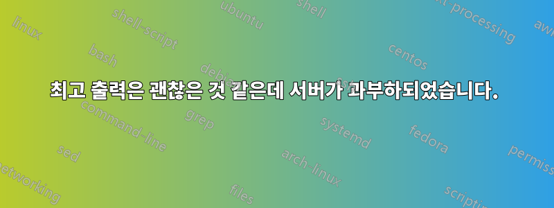 최고 출력은 괜찮은 것 같은데 서버가 과부하되었습니다.