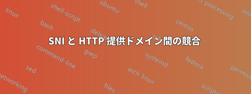 SNI と HTTP 提供ドメイン間の競合