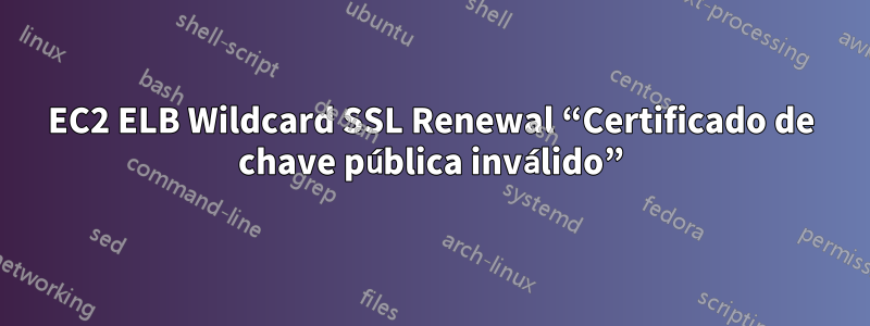 EC2 ELB Wildcard SSL Renewal “Certificado de chave pública inválido”