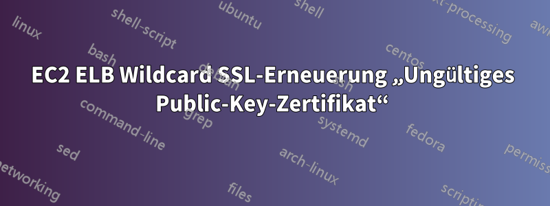 EC2 ELB Wildcard SSL-Erneuerung „Ungültiges Public-Key-Zertifikat“