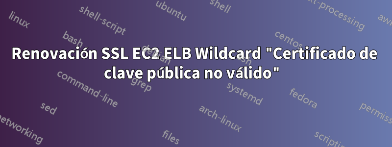 Renovación SSL EC2 ELB Wildcard "Certificado de clave pública no válido"