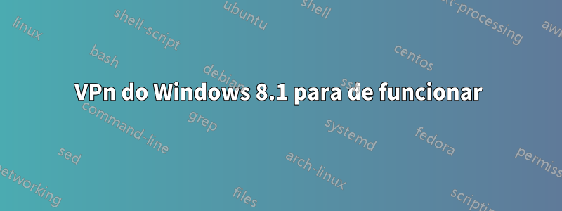 VPn do Windows 8.1 para de funcionar