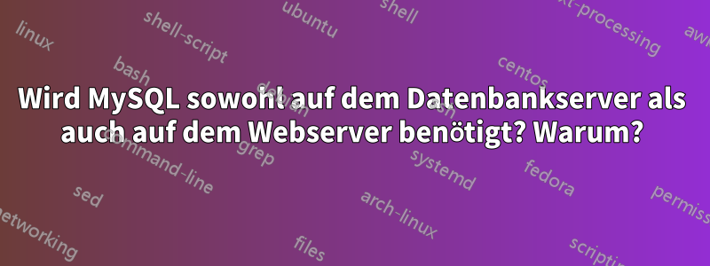 Wird MySQL sowohl auf dem Datenbankserver als auch auf dem Webserver benötigt? Warum?