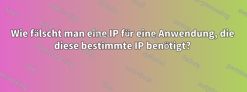 Wie fälscht man eine IP für eine Anwendung, die diese bestimmte IP benötigt?