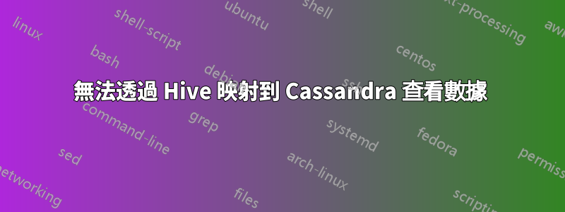 無法透過 Hive 映射到 Cassandra 查看數據