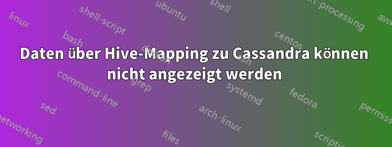 Daten über Hive-Mapping zu Cassandra können nicht angezeigt werden