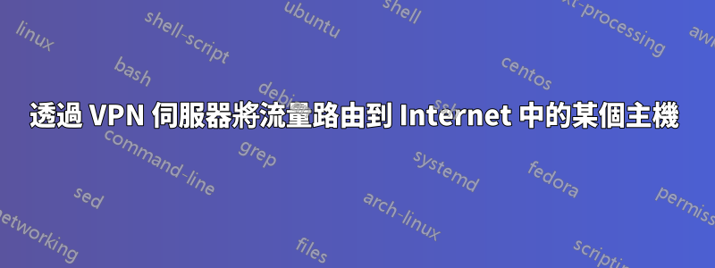 透過 VPN 伺服器將流量路由到 Internet 中的某個主機