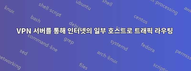 VPN 서버를 통해 인터넷의 일부 호스트로 트래픽 라우팅