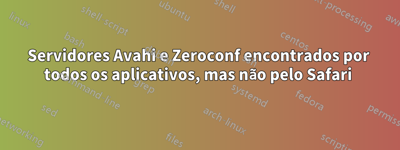 Servidores Avahi e Zeroconf encontrados por todos os aplicativos, mas não pelo Safari