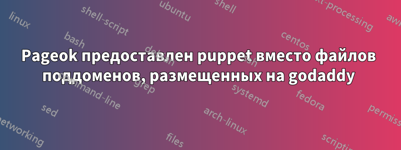 Pageok предоставлен puppet вместо файлов поддоменов, размещенных на godaddy