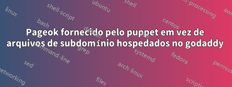 Pageok fornecido pelo puppet em vez de arquivos de subdomínio hospedados no godaddy