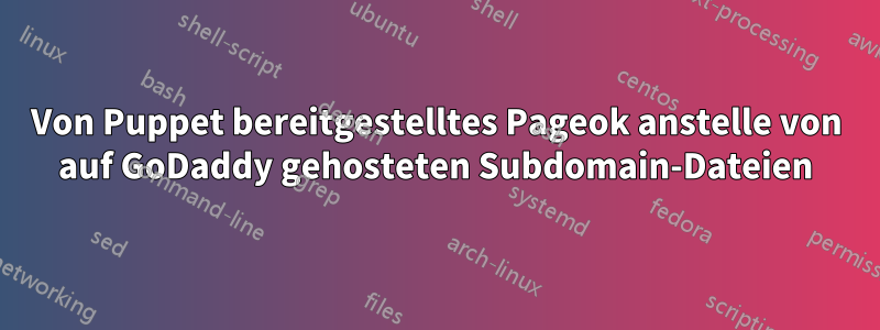 Von Puppet bereitgestelltes Pageok anstelle von auf GoDaddy gehosteten Subdomain-Dateien