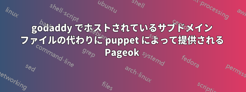 godaddy でホストされているサブドメイン ファイルの代わりに puppet によって提供される Pageok