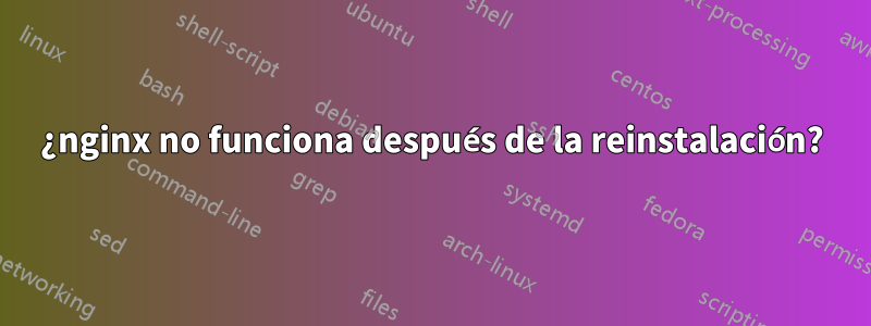 ¿nginx no funciona después de la reinstalación?