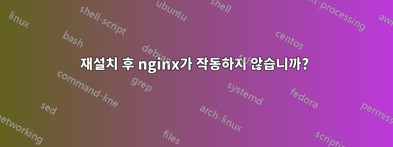 재설치 후 nginx가 작동하지 않습니까?