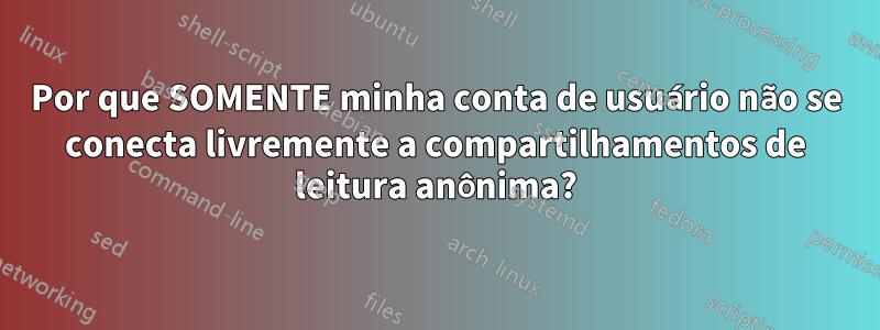 Por que SOMENTE minha conta de usuário não se conecta livremente a compartilhamentos de leitura anônima?