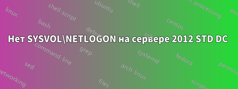 Нет SYSVOL\NETLOGON на сервере 2012 STD DC