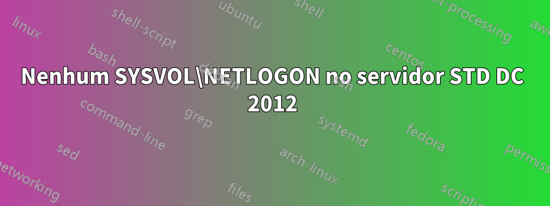 Nenhum SYSVOL\NETLOGON no servidor STD DC 2012