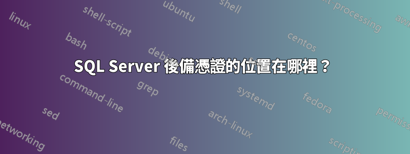 SQL Server 後備憑證的位置在哪裡？