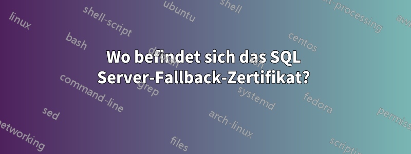 Wo befindet sich das SQL Server-Fallback-Zertifikat?