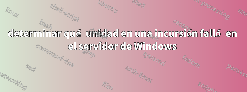 determinar qué unidad en una incursión falló en el servidor de Windows