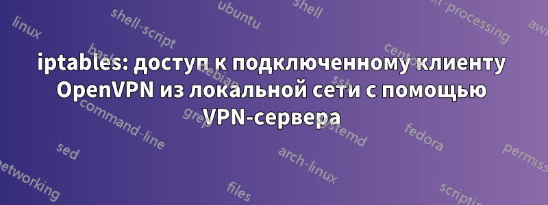 iptables: доступ к подключенному клиенту OpenVPN из локальной сети с помощью VPN-сервера