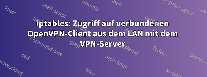 iptables: Zugriff auf verbundenen OpenVPN-Client aus dem LAN mit dem VPN-Server