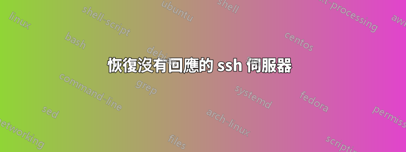 恢復沒有回應的 ssh 伺服器 