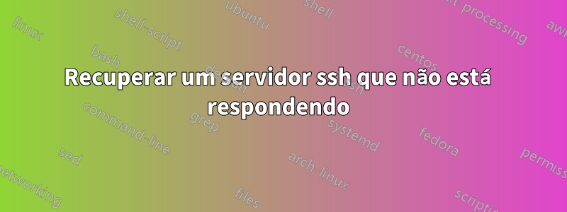 Recuperar um servidor ssh que não está respondendo 