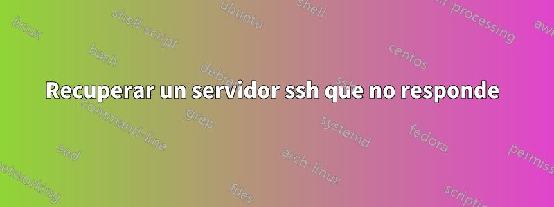 Recuperar un servidor ssh que no responde 