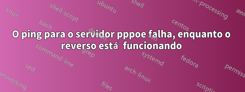 O ping para o servidor pppoe falha, enquanto o reverso está funcionando