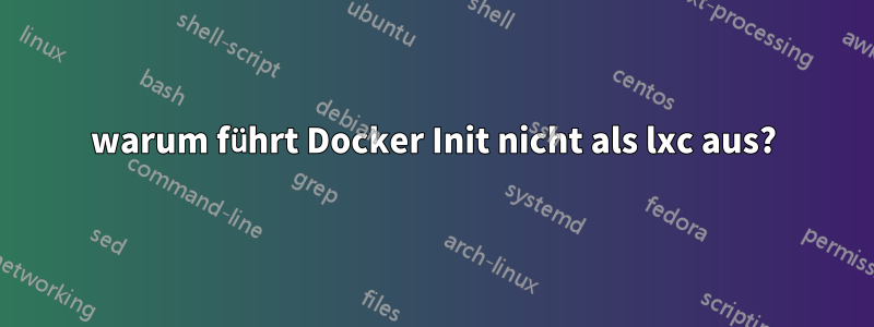 warum führt Docker Init nicht als lxc aus?