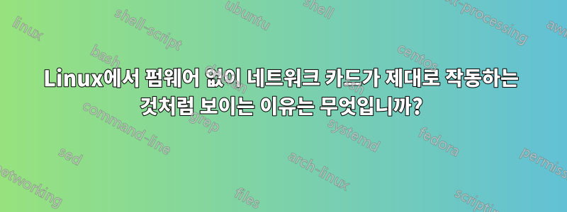 Linux에서 펌웨어 없이 네트워크 카드가 제대로 작동하는 것처럼 보이는 이유는 무엇입니까?