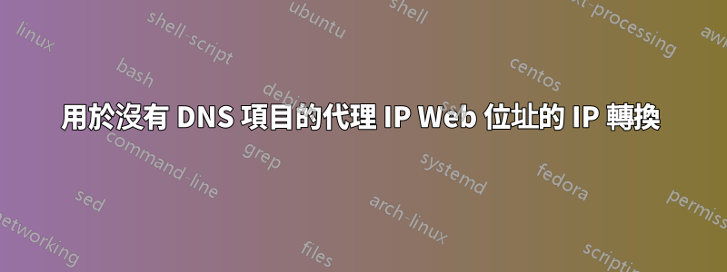 用於沒有 DNS 項目的代理 IP Web 位址的 IP 轉換