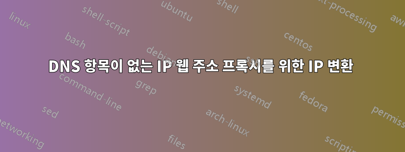 DNS 항목이 없는 IP 웹 주소 프록시를 위한 IP 변환