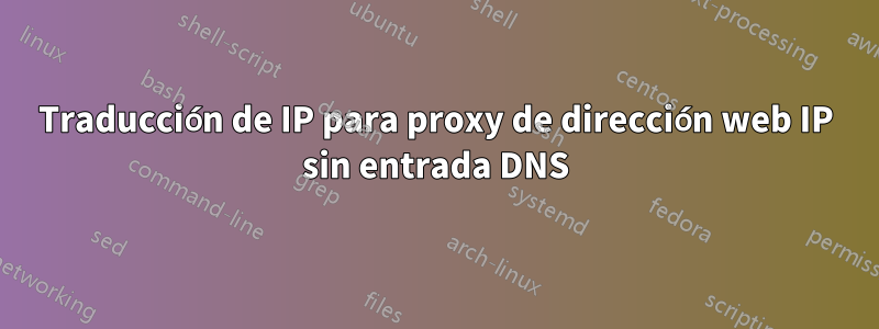 Traducción de IP para proxy de dirección web IP sin entrada DNS