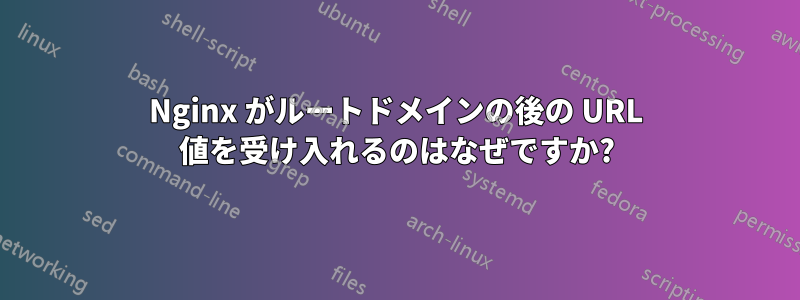 Nginx がルートドメインの後の URL 値を受け入れるのはなぜですか?