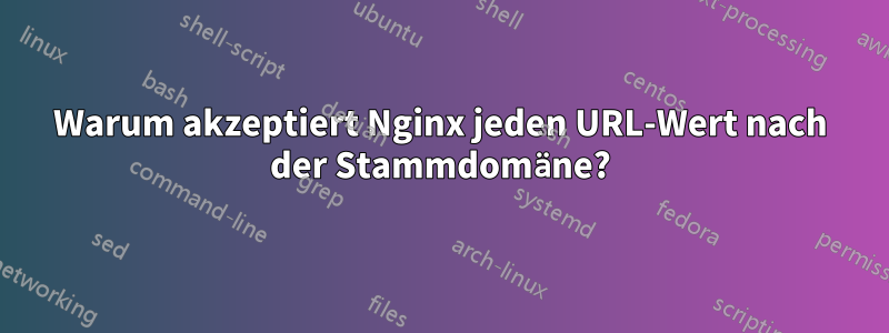 Warum akzeptiert Nginx jeden URL-Wert nach der Stammdomäne?