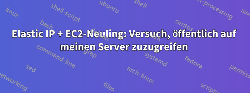 Elastic IP + EC2-Neuling: Versuch, öffentlich auf meinen Server zuzugreifen