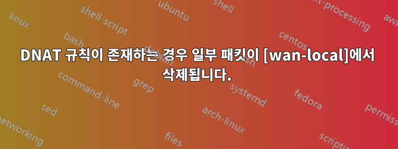 DNAT 규칙이 존재하는 경우 일부 패킷이 [wan-local]에서 삭제됩니다.