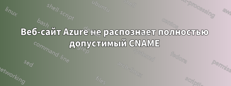 Веб-сайт Azure не распознает полностью допустимый CNAME